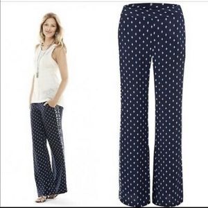 Cabi Track Star Navy Blue Mixed Print Paisley Trousers 4